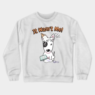 Funny bull terrier got caught stealing ice cream Crewneck Sweatshirt